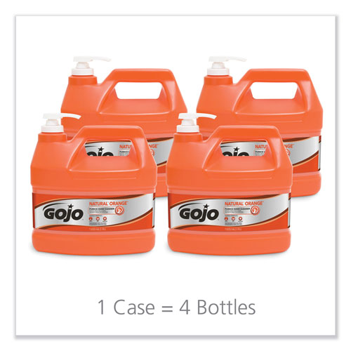 Gojo NATUAL ORANGE Pumice Hand Cleaner, Citrus, 1 gal Pump Bottle, 4/Carton
