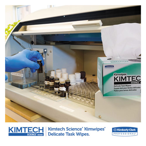 Kimtech™ Kimwipes, Delicate Task Wipers, 1-Ply, 4.4 x 8.4, Unscented, White, 286/Box, 60 Boxes/Carton