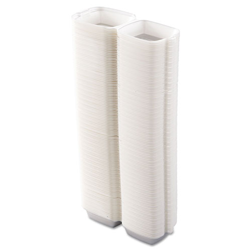 Dart 50HT1 5 x 5 x 3 White Foam Hinged Lid Container - 125/Pack