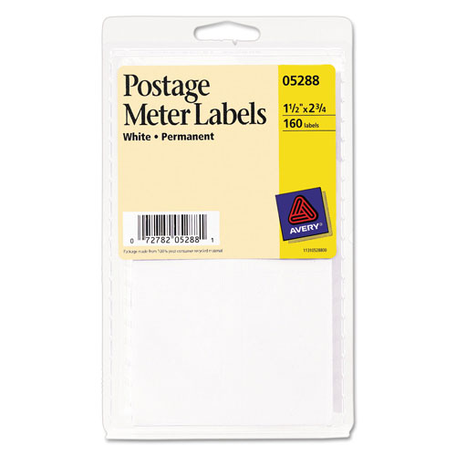 Avery Postage Meter Labels For Pitney-Bowes Postage Machines, 1.5 x 2.75, White, 4/Sheet, 40 Sheets/Pack