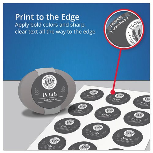 Avery Round Print-to-the Edge Labels with Sure Feed and Easy Peel, 2