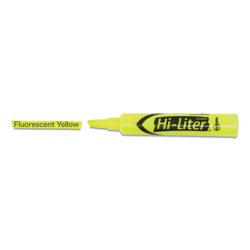 Avery HI-LITER Desk-Style Highlighters, Chisel Tip, Fluorescent Yellow, Dozen