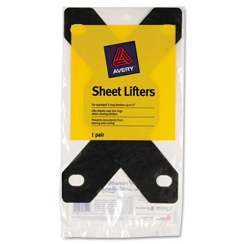 Avery Triangle Shaped Sheet Lifter for Three-Ring Binder, Black, 2/Pack