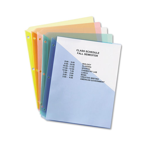 Avery Binder Pockets, 3-Hole Punched, 9 1/4 x 11, Assorted Colors, 5/Pack