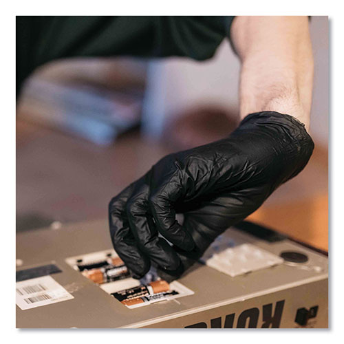 Ammex Gloveworks® Industrial Nitrile Gloves, Powder-Free, 5 mil, Black, XX- Large, 100 Gloves/Box, 10 Boxes/Carton, AXCGPNB49100