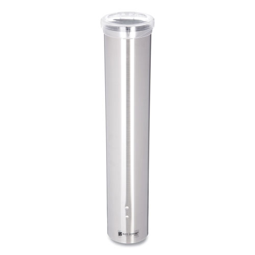 San Jamar Small Pull-Type Water Cup Dispenser, Stainless Steel