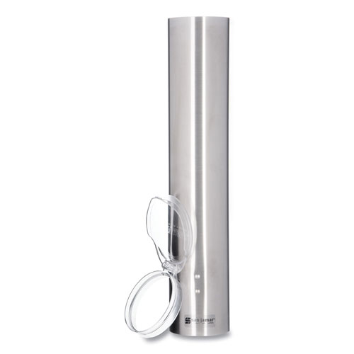 San Jamar Small Pull-Type Water Cup Dispenser, Stainless Steel