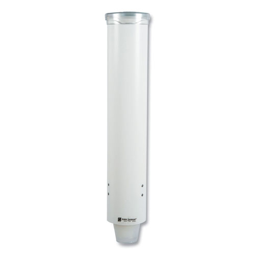 San Jamar Small Pull-Type Water Cup Dispenser, White
