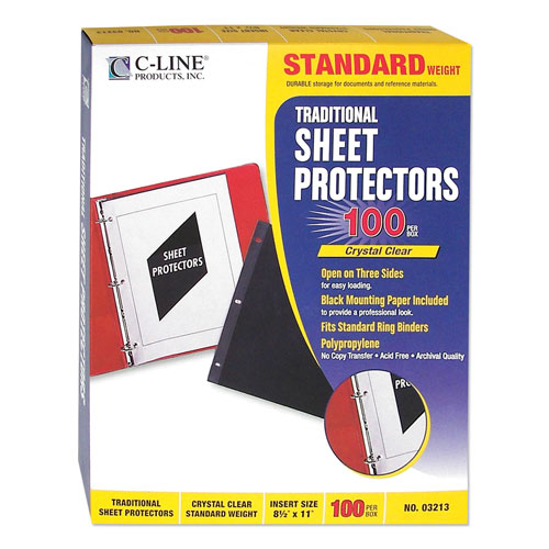 C-Line Traditional Polypropylene Sheet Protectors, Standard Weight, 11 x 8 1/2, 100/BX
