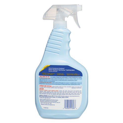 Clorox Anywhere Hard Surface Sanitizing Spray, 32oz Spray Bottle, 12/Carton