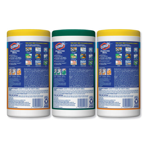Clorox Disinfecting Wipes, 7x8, Fresh Scent/Citrus Blend, 75/Canister,  3/PK, 4 Packs/CT, CLO30208