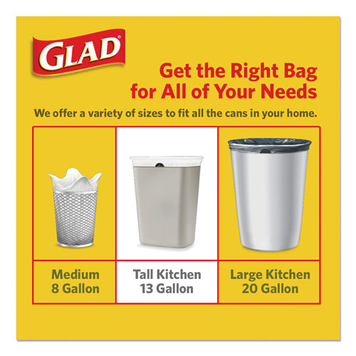 Glad ForceFlex Tall Kitchen Drawstring 13 Gallon Trash Bags