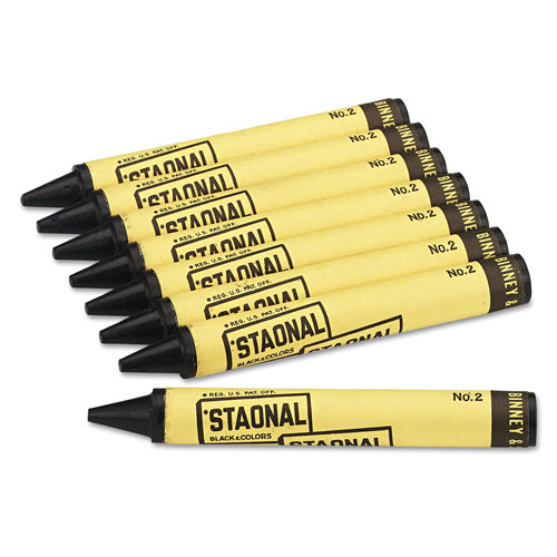 Binney And Smith Inc. Crayola Staonal Marking Crayons | Black, 8/Box