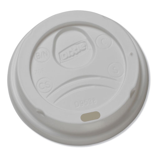 Dixie Dome Hot Drink Lids, 8oz Cups, White, 100/Sleeve, 10 Sleeves/Carton