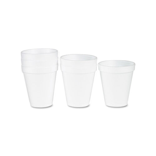 Dart Foam Drink Cups, 6oz, White, 25/Bag, 40 Bags/Carton