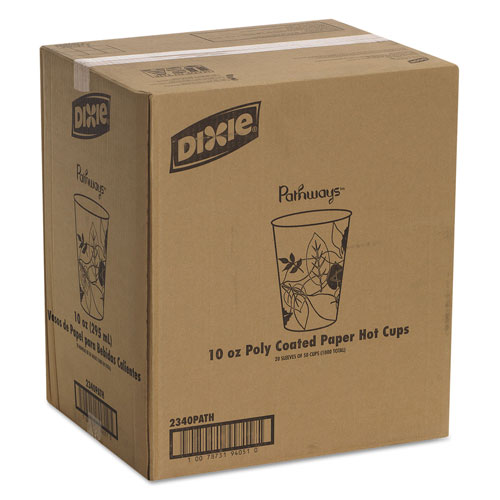 Dixie Pathways Paper Hot Cups, 10 oz., 50/Pack