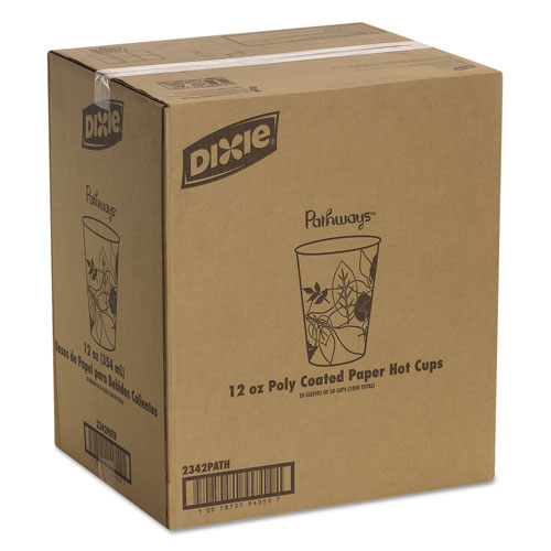 Dixie Pathways Paper Hot Cups, 12oz, 50/Pack