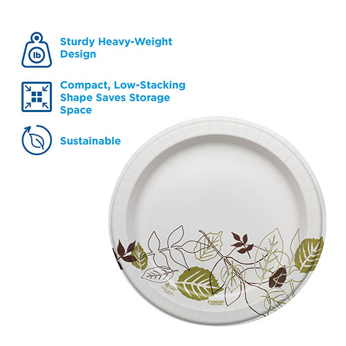 Pathways Soak Proof Shield Heavyweight Paper Plates 10 1/8 inch, 125/Pack, Size: One size, Green