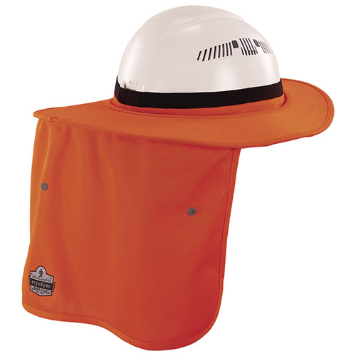 Ergodyne Chill-Its 6661 Universal Hard Hat Brim with Neck Shade, Orange