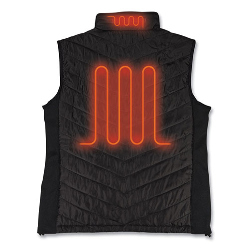 Ergodyne N-Ferno 6495 Rechargeable Heated Vest with Batter Power Bank, Fleece/Polyester, Medium, Black