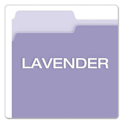 Pendaflex Colored File Folders, 1/3-Cut Tabs, Letter Size, Lavender/Light Lavender, 100/Box