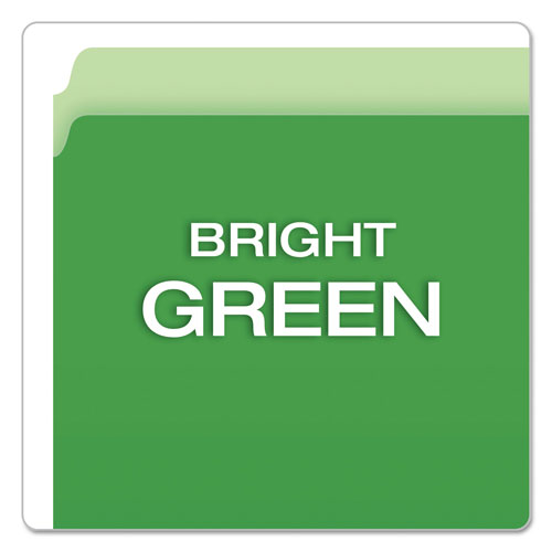 Pendaflex Colored File Folders, Straight Tab, Letter Size, Green/Light Green, 100/Box