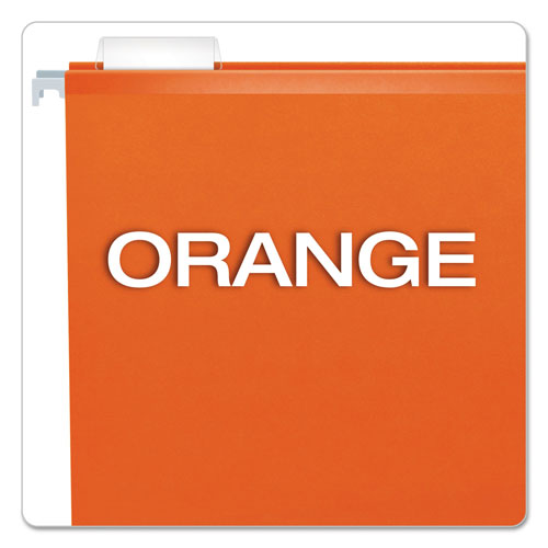 Pendaflex Colored Reinforced Hanging Folders, Letter Size, 1/5-Cut Tab, Orange, 25/Box