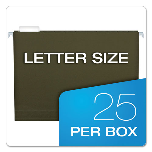 Pendaflex Standard Green Hanging Folders, Letter Size, 1/5-Cut Tab, Standard Green, 25/Box