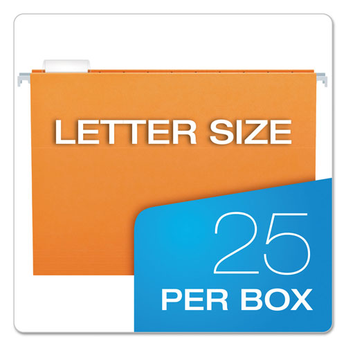 Pendaflex Colored Hanging Folders, Letter Size, 1/5-Cut Tab, Orange, 25/Box