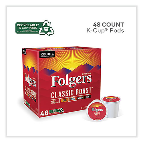Folgers Gourmet Selections Classic Roast Coffee K-Cups, 48/Box