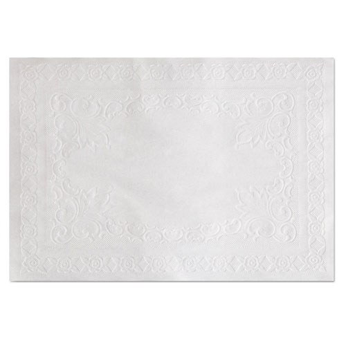 Hoffmaster Classic Embossed Straight Edge Placemats, 10 x 14, White, 1,000/Carton