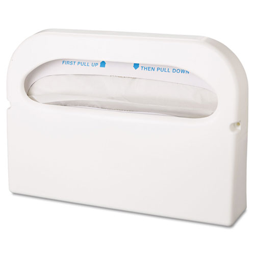 Hospeco Health Gards Seat Cover Dispenser, 1/2-Fold, White, 16x3.25x11.5, 2/Bx