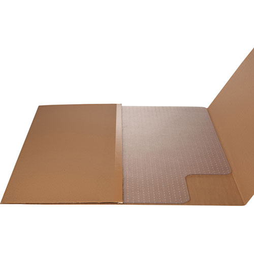 Lorell Low Pile Rectangular Chairmat, Standard 36"x48", Lip 20"x12", Clear