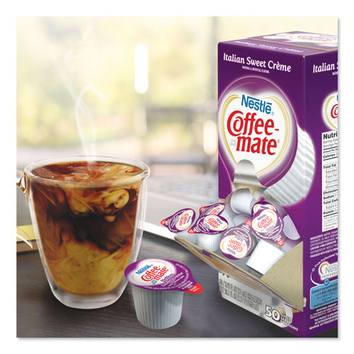 Coffee-Mate® Liquid Coffee Creamer, Italian Sweet Creme, 0.38 oz Mini Cups, 50/Box