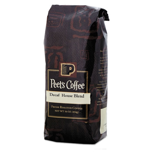 Peet's Bulk Coffee, House Blend, Decaf, Ground, 1 lb Bag
