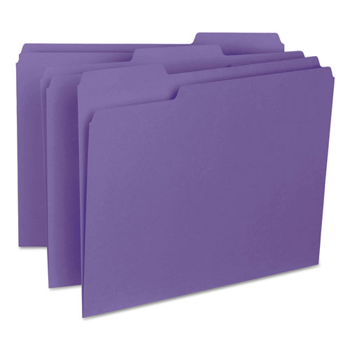 Smead Interior File Folders, 1/3-Cut Tabs, Letter Size, Purple, 100/Box