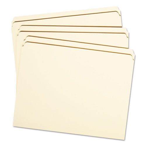 Smead Reinforced Tab Manila File Folders, Straight Tab, Letter Size, 11 pt. Manila, 100/Box