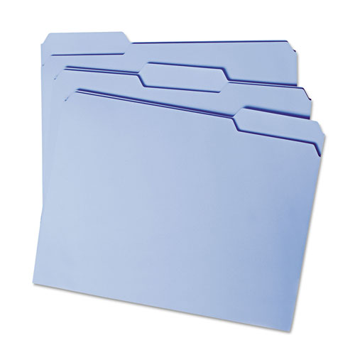 Smead Colored File Folders, 1/3-Cut Tabs, Letter Size, Blue, 100/Box