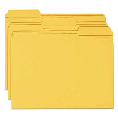 Smead Reinforced Top Tab Colored File Folders, 1/3-Cut Tabs, Letter Size, Goldenrod, 100/Box