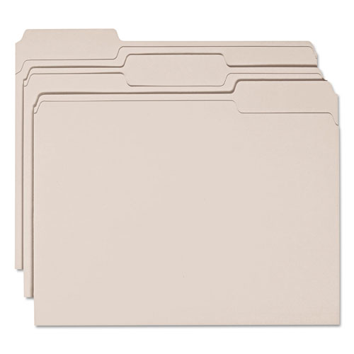 Smead Colored File Folders, 1/3-Cut Tabs, Letter Size, Gray, 100/Box