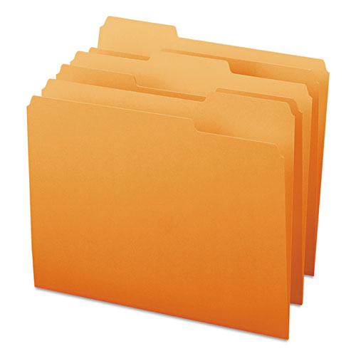 Smead Colored File Folders, 1/3-Cut Tabs, Letter Size, Orange, 100/Box