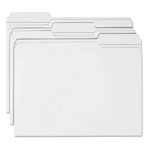 Smead Reinforced Top Tab Colored File Folders, 1/3-Cut Tabs, Letter Size, White, 100/Box