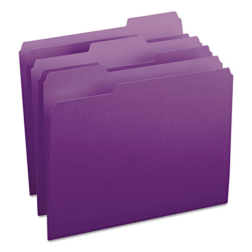 Smead Colored File Folders, 1/3-Cut Tabs, Letter Size, Purple, 100/Box