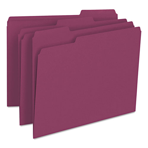 Smead Colored File Folders, 1/3-Cut Tabs, Letter Size, Maroon, 100/Box