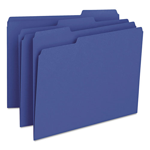 Smead Colored File Folders, 1/3-Cut Tabs, Letter Size, Navy Blue, 100/Box