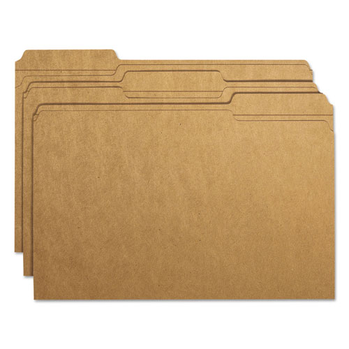 Smead Heavyweight Kraft File Folders, 1/3-Cut Tabs, Legal Size, 11 pt. Kraft, 100/Box