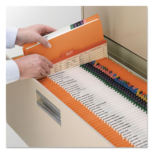 Smead Reinforced Top Tab Colored File Folders, Straight Tab, Legal Size, Orange, 100/Box