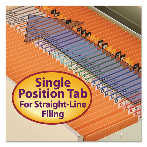 Smead Reinforced Top Tab Colored File Folders, Straight Tab, Legal Size, Orange, 100/Box