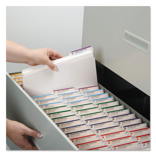 Smead Reinforced Top Tab Colored File Folders, 1/3-Cut Tabs, Legal Size, White, 100/Box