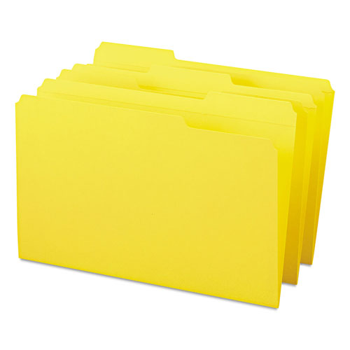 Smead Reinforced Top Tab Colored File Folders, 1/3-Cut Tabs, Legal Size, Yellow, 100/Box